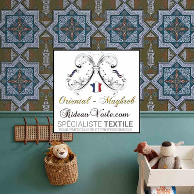 Tissu ameublement motif Arabe designer Maghreb Riad architecte Maroc confection Rideau