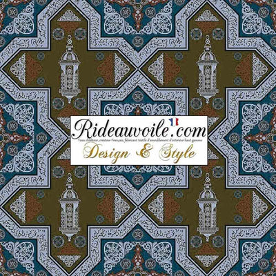 Tissu ameublement motif Arabe designer Maghreb Riad architecte Maroc confection Rideau