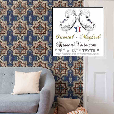 Tissu ameublement motif Arabe Maghreb Maroc au mètre confection Rideau tapisserie