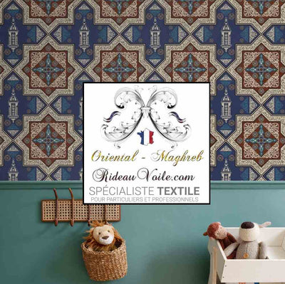 Tissu ameublement motif Arabe Maghreb Maroc au mètre confection Rideau tapisserie