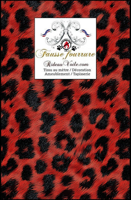 Tissu Fausse fourrure noir rouge ignifuge 🔥 Agenceur boutique intérieur prestige architecte décoration designer