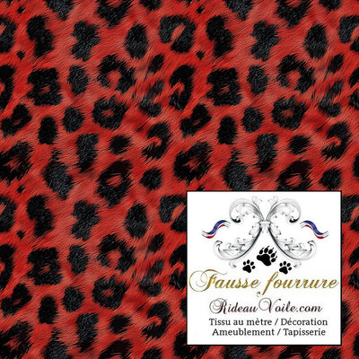 Tissu Fausse fourrure noir rouge ignifuge 🔥 Agenceur boutique intérieur prestige architecte décorateur designer