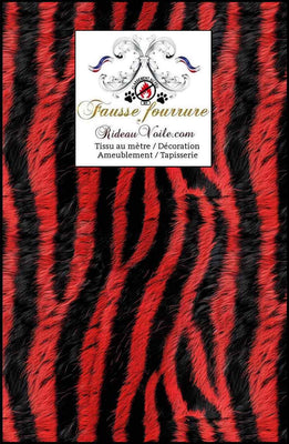 Tissu de fausse fourrure IGNIFUGE M1 projets décoration noir rouge / architecte rénovation 
