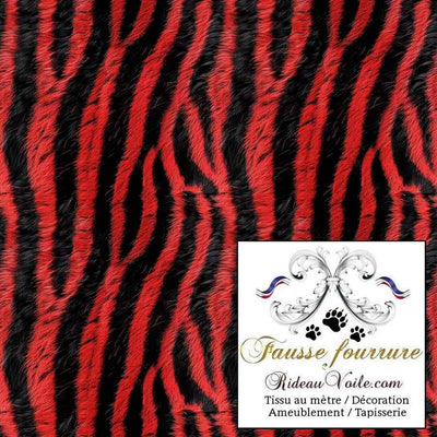 Tissu de fausse fourrure IGNIFUGE M1 projets décoration noir rouge / architecte rénovation 
