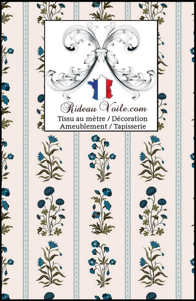 Tissu ameublement imprimé floral motif Décoration fleurs Indiennes au mètre