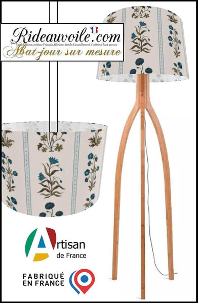 Tissu imprimé floral graphique Les fleurs Indienne | Création abat-jour sur mesure