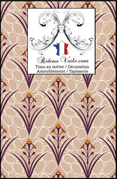 Tissu ethnique Indien imprimé Toile de Jouy Exotique ameublement ignifuge mètre