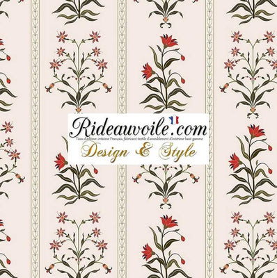 Tissu ameublement inspiration floral fleurs Indienne Toile en Jouy ethnique mètre