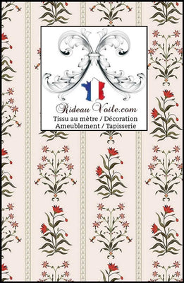 Tissu ameublement inspiration floral fleurs Indienne Toile en Jouy ethnique mètre