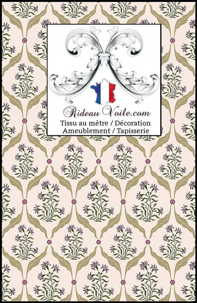 Tissu ameublement imprimé floral motif fleurs Indiennes artisanal au mètre