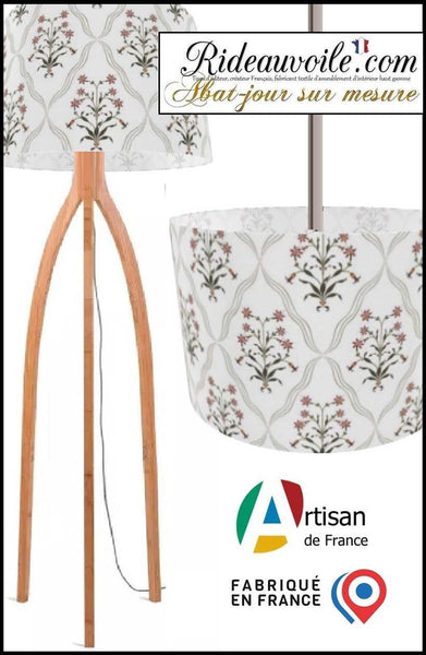 Abat-jour Contrecollé suspension motif Fleur Tissu ethnique imprimé graphique Indien