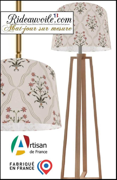 Abat-jour tambour suspension sur-mesure Tissu ethnique floral graphique Indien