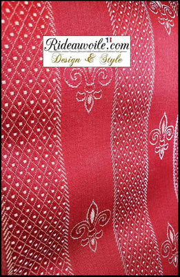 Tissu ameublement Fleur de Lys French home interior Empire Jacquard rouge Or