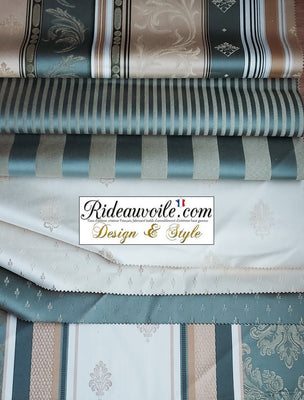 Tissu ameublement vintage Jacquard Baroque Or & vert olive mètre rideau