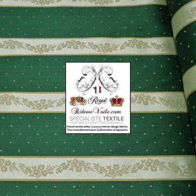 Maison éditeur Textile ameublement Jacquard vert mètre rayures Damasco Baroque