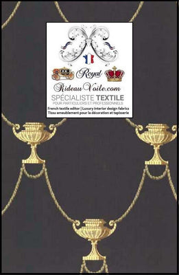 Tissu ameublement d'intérieur mètre Noir or Empire Tapisserie siège murale rideau