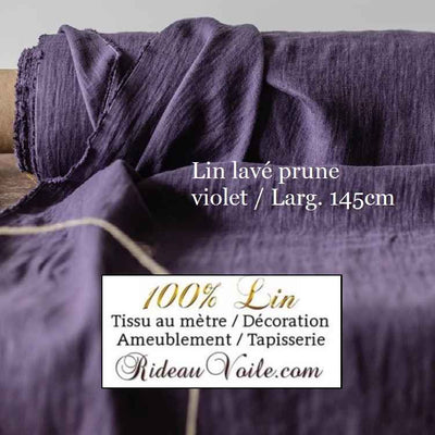 Choisir tissu toile Lin ameublement violet prune achat mètre confection rideau