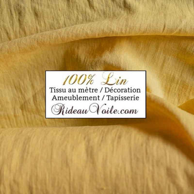 Boutique Tissu d'ameublement toile Lin couleur épice jaune mètre confection rideau