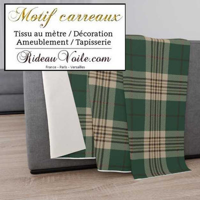 Tissu d'ameublement à motifs imprimés carreaux et tartan écossais- Tissu au mètre et confection sur mesure. Disponible sur le textile de votre choix (dont laine et tissu) pour la décoration d'intérieur et pour la tapisserie (siège et murale).