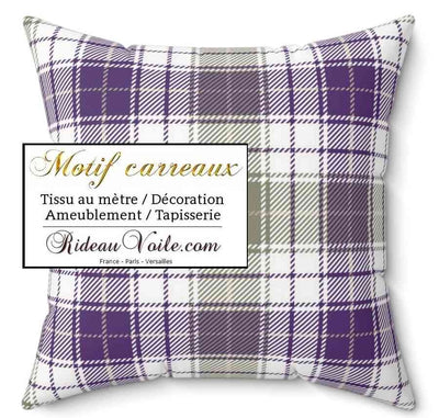 Laine tissu d'ameublement écossais tartan carreaux lilas mètre rideau tapisserie
