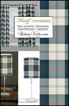 Velours tissu d'ameublement à motifs imprimés carreaux et tartan écossais- Tissu au mètre et confection sur mesure. Disponible également en velours ignifuge