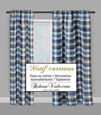 Inspiration tissus chalet ambiance montagne chic laine carreaux bleu beige tartan