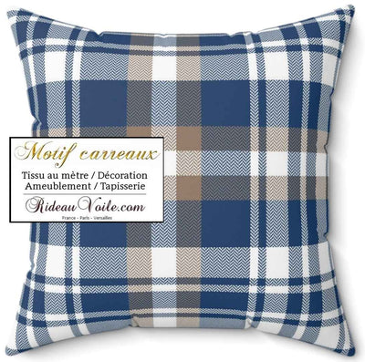 Inspiration tissus chalet ambiance montagne chic laine carreaux bleu beige tartan