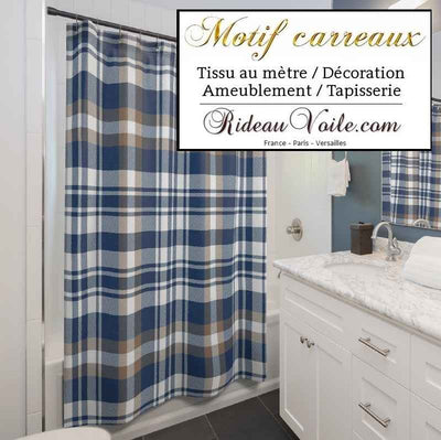 Inspiration tissus chalet ambiance montagne chic laine carreaux bleu beige tartan