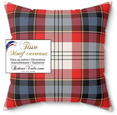 Boutique laine carreaux tartan écossais tissu décoration d'intérieure, textile au mètre motif tartan carreaux tapisserie siège fauteuil canapé. Rideau ignifuge occultant, voilage, couette, coussin, linge literie. Impression personnalisée.
