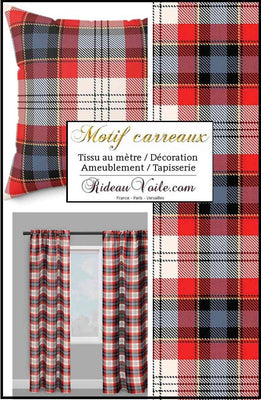 Boutique laine carreaux tartan écossais tissu décoration d'intérieure, textile au mètre motif tartan carreaux tapisserie siège fauteuil canapé. Rideau ignifuge occultant, voilage, couette, coussin, linge literie. Impression personnalisée.