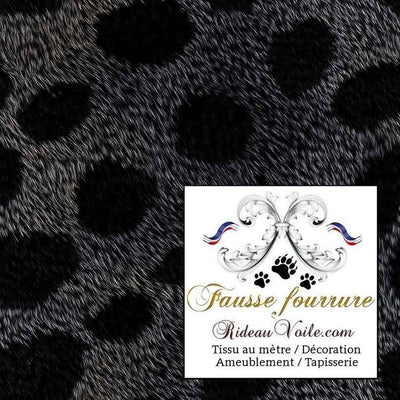 Tissu fausse fourrure noir faux peaux poils de bête au mètre occultant ignifuge rideau