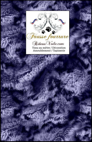 Tissu ameublement fausse fourrure bleu au mètre style Chalet Gîtes intérieur montagne