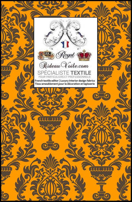 Architecte rénov' designer intérieur Tissu ameublement imprimé Jacquard Baroque orange