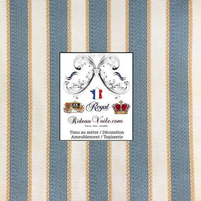 Architect interior home décoratrice tapissier intérieur jacquard satin rayé bleu