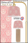 Architecte intérieur designer décoration Abat-jour rose sur mesure imprimé fleurs