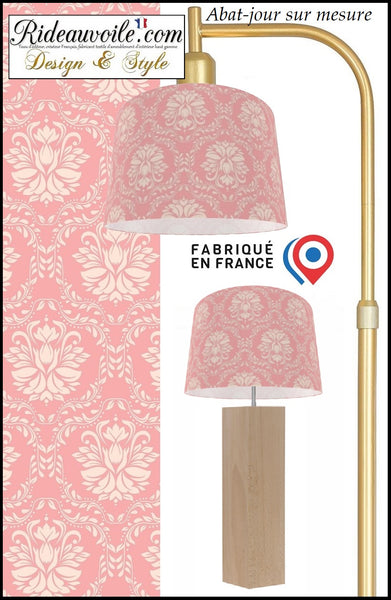Architecte intérieur designer décoration Abat-jour rose sur mesure imprimé fleurs