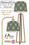 Abat-jour à poser, Suspension tissu vert motif fleur floral styliste luminaire France