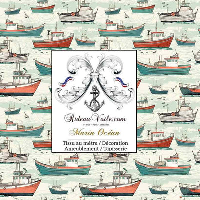 Boutique Aménagement & rangement textile imprimé Marin bateau voiliers rideau