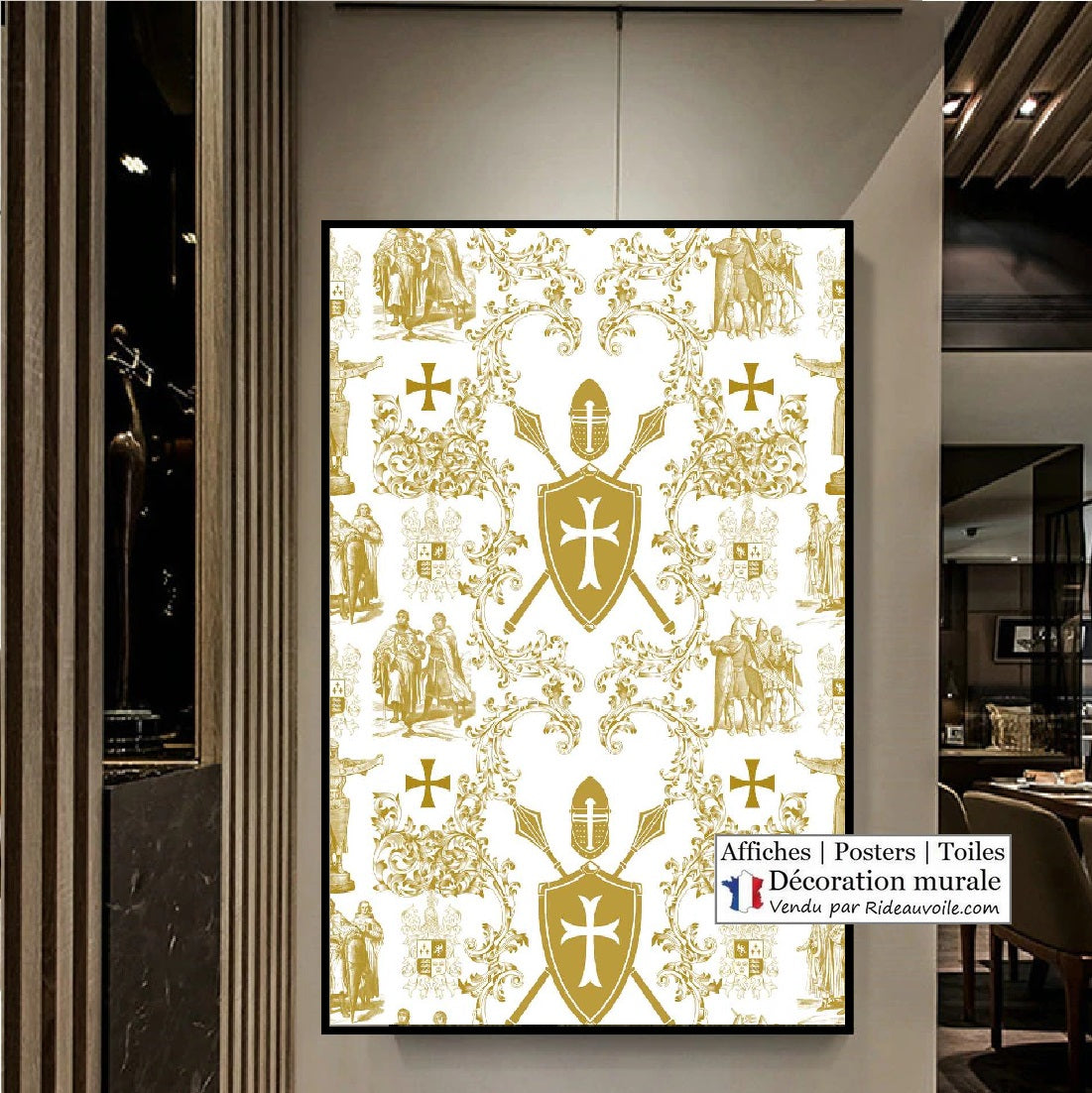 Tapisserie tissée de chevalier médiéval, tenture murale d'art de Castlecore - Canada