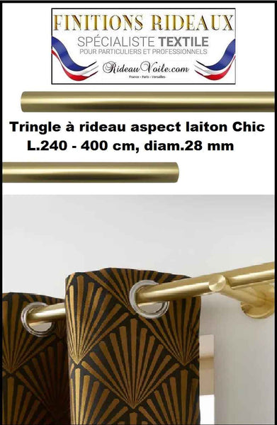 Tringles barres Laiton métal réglables 240 à 400cm support rideaux