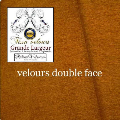 Velours orange mangue DOUBLE FACE grande largeur 300 ameublement mètre rideau. Textile d'ameublement luxe décoration aménagement rénovation décoratrice architecte intérieur grande largeur.