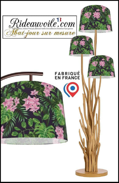 Création abat-jour rond cylindrique objet Luminaire floral Architecte Designer Intérieur