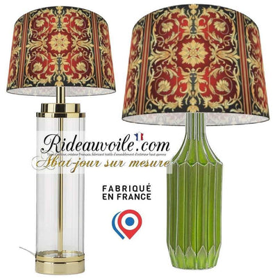 Agencement d'abat-jour tissu imprimé Création luminaires design Ethnique Orient Asie