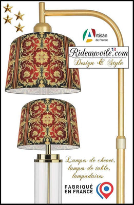 Agencement d'abat-jour tissu imprimé Création luminaires design Ethnique Orient Asie