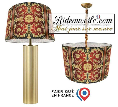 Agencement d'abat-jour tissu imprimé Création luminaires design Ethnique Orient Asie