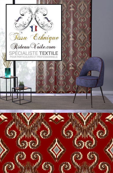 tissu ameublement imprimé Ikat Africain motif exotique rideau occultant