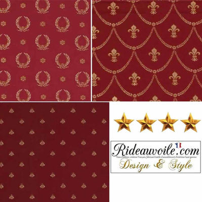 Architecte intérieur tissu ameublement Jacquard Rouge motif couronne Napoléon