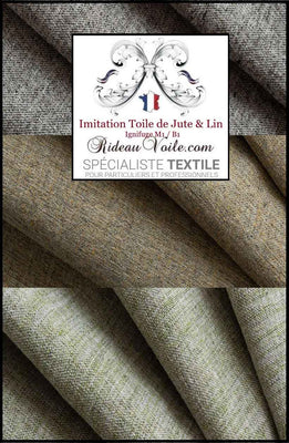 Tissu FF&E Intérieur M1 B1 effet LIN  & Toile Jute, filtre solaire, thermique, ignifuge mètre