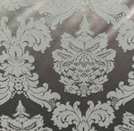 Tissu ameublement mètre Jacquard Damasco Baroque rideau GRIS foncé floral Damassé