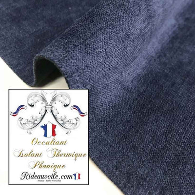 Tissu isolant thermique mètre Rideau occultant isolation phonique bleu